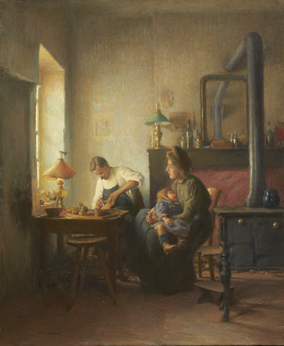 Léon Delachaux, "La famille du cordonnier", circa 1909, huile sur toile, Saint-Amand-Montrond, musée Saint-Vic.