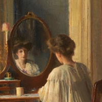 Intérieur, femme à sa toilette