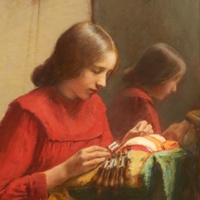 Girl Making Lace